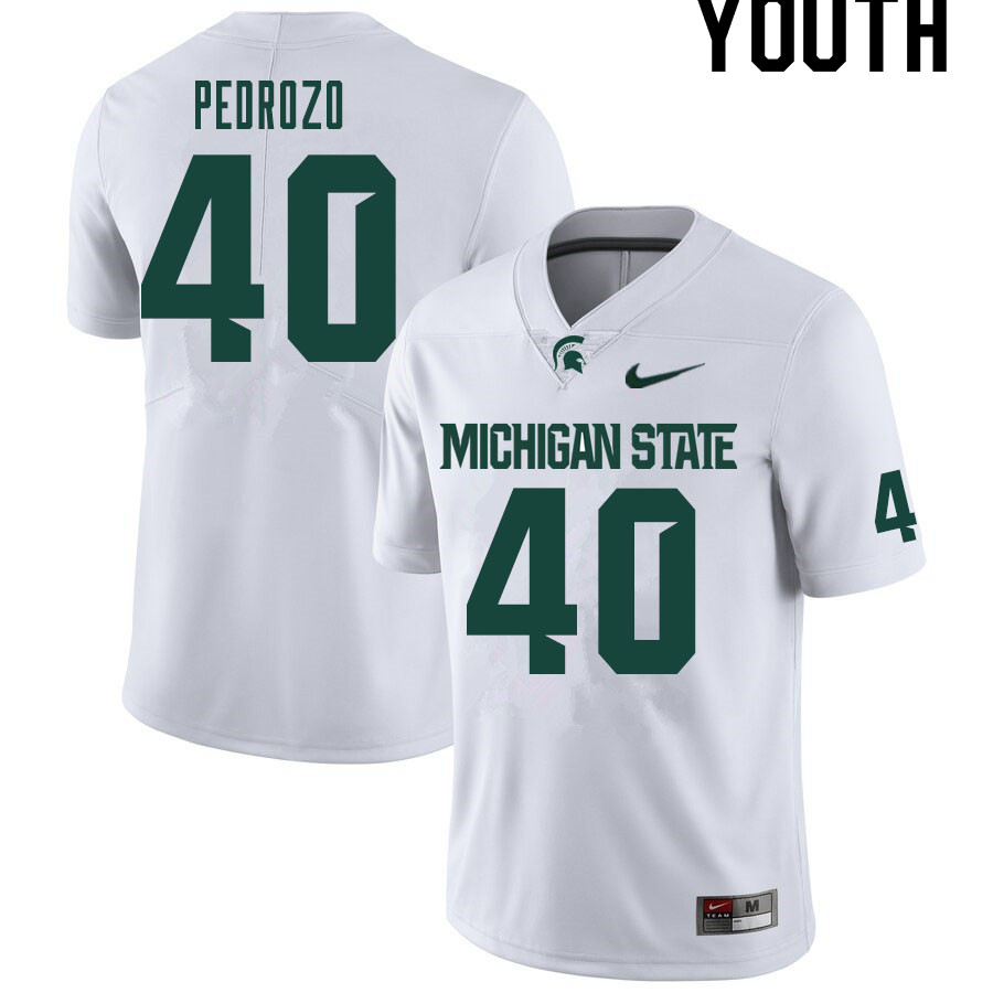 Youth #40 Jude Pedrozo Michigan State Spartans College Football Jerseys Sale-White